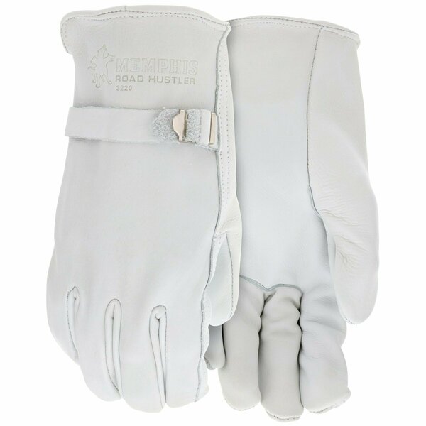 Mcr Safety Gloves, Road Hustler Drvr Pull Strap Straght Thb, S, 12PK 3220S